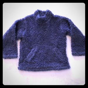 Mini Boden 7-8 yr purple fuzzy sweater coat kids